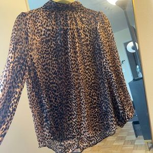 High Neck Leopard print blouse